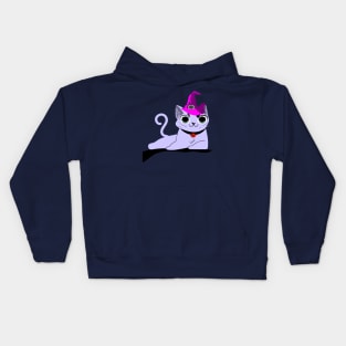 Cat in halloween attire Kids Hoodie